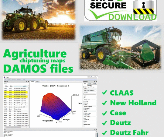 Agriculture DAMOS files Maps Packs Tractors Combines ... 1.01GB package
