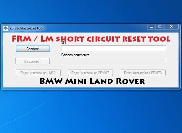 BMW Mini land Rover FRM LM short circuit reset tool wia OBD
