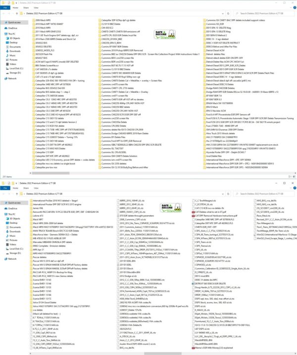 Deletes ( EGR off, DPF off, SCR off, TVA off, VGT off ) Collection total size 5.02GB!