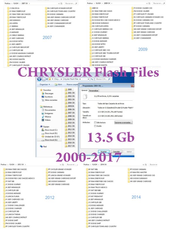 Chrysler FCA Group Flash files collection 2000 - 2017 13,5Gb
