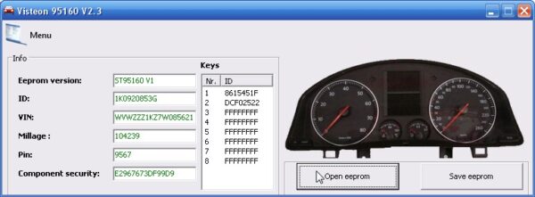 VAG Visteon Dashboard Tool 95320 v2.3