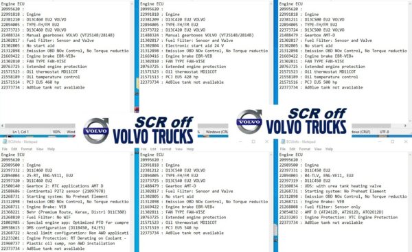 Volvo D11C D13C E2 SCR off FLASH FILES